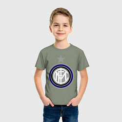 Футболка хлопковая детская Inter FC, цвет: авокадо — фото 2