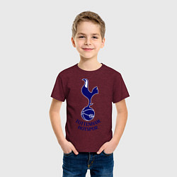 Футболка хлопковая детская Tottenham FC, цвет: меланж-бордовый — фото 2