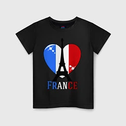 Футболка хлопковая детская France Love, цвет: черный
