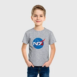 Футболка хлопковая детская NASA N7, цвет: меланж — фото 2