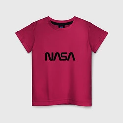 Футболка хлопковая детская NASA, цвет: маджента