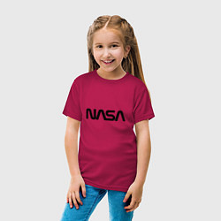 Футболка хлопковая детская NASA, цвет: маджента — фото 2