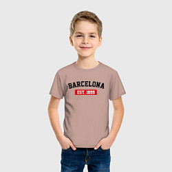 Футболка хлопковая детская FC Barcelona Est. 1899, цвет: пыльно-розовый — фото 2