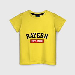 Футболка хлопковая детская FC Bayern Est. 1900, цвет: желтый