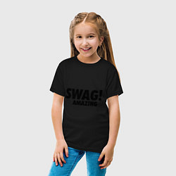 Футболка хлопковая детская Swag Amazing, цвет: черный — фото 2