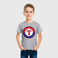 Футболка хлопковая детская Texas Rangers, цвет: меланж — фото 2