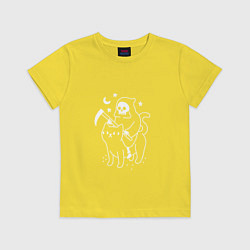 Футболка хлопковая детская Cat Got Your Soul, цвет: желтый