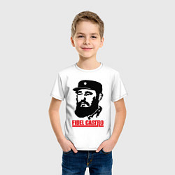 Футболка хлопковая детская Fidel Castro цвета белый — фото 2