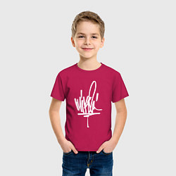 Футболка хлопковая детская Mike Shinoda: autograph, цвет: маджента — фото 2