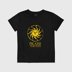 Футболка хлопковая детская Praise The Sun, цвет: черный