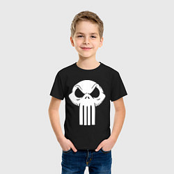 Футболка хлопковая детская Череп скелетон, цвет: черный — фото 2