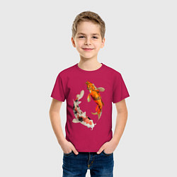 Футболка хлопковая детская Инь-Ян, цвет: маджента — фото 2