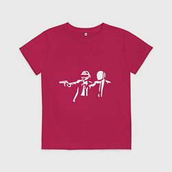 Футболка хлопковая детская Daft Punk, цвет: маджента