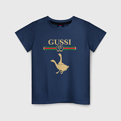 Футболка хлопковая детская GUSSI Fashion, цвет: тёмно-синий