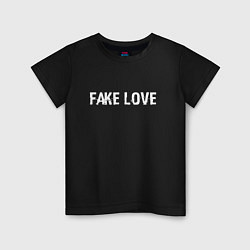 Футболка хлопковая детская FAKE LOVE, цвет: черный