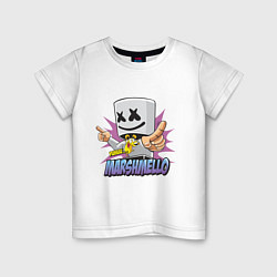 Футболка хлопковая детская Marshmello Music, цвет: белый