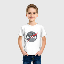 Футболка хлопковая детская NASA: Death Star, цвет: белый — фото 2