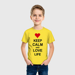 Футболка хлопковая детская Keep Calm & Love Life, цвет: желтый — фото 2