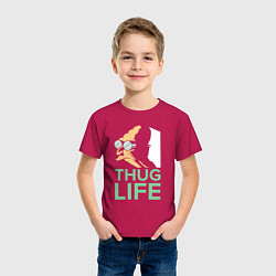 Футболка хлопковая детская Zoidberg: Thug Life, цвет: маджента — фото 2