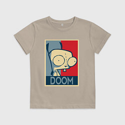 Футболка хлопковая детская Doom Zim, цвет: миндальный