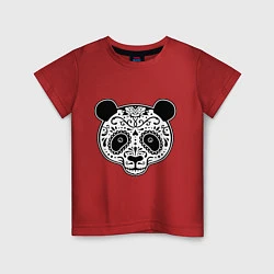 Футболка хлопковая детская Панда c узорами, цвет: красный