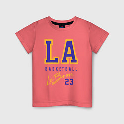 Футболка хлопковая детская Lebron 23: Los Angeles, цвет: коралловый