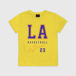 Футболка хлопковая детская Lebron 23: Los Angeles, цвет: желтый