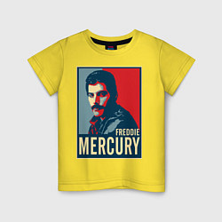 Футболка хлопковая детская Freddie Mercury, цвет: желтый