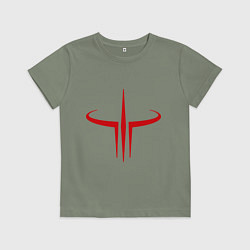 Футболка хлопковая детская Quake logo, цвет: авокадо