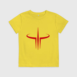 Футболка хлопковая детская Quake logo, цвет: желтый