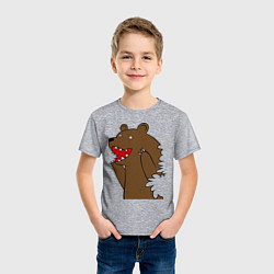 Футболка хлопковая детская Медведь цензурный, цвет: меланж — фото 2
