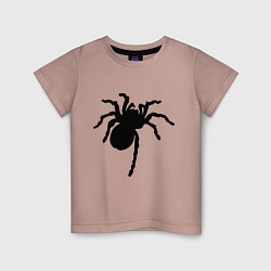 Футболка хлопковая детская Черный паук, цвет: пыльно-розовый