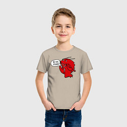 Футболка хлопковая детская Рак: я на мид, цвет: миндальный — фото 2