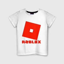 Футболка хлопковая детская Roblox Logo, цвет: белый