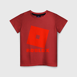 Футболка хлопковая детская Roblox Logo, цвет: красный