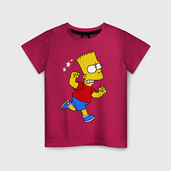 Футболка хлопковая детская Барт: бой без правил, цвет: маджента