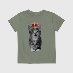 Футболка хлопковая детская Meow kitten, цвет: авокадо