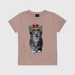 Футболка хлопковая детская Meow kitten, цвет: пыльно-розовый