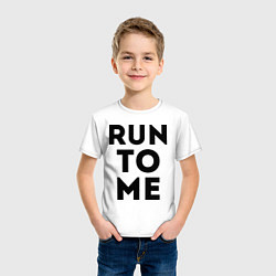 Футболка хлопковая детская Run to me, цвет: белый — фото 2