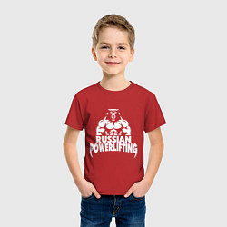 Футболка хлопковая детская Russian powerlifting, цвет: красный — фото 2