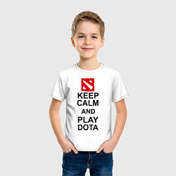 Футболка хлопковая детская Keep Calm & Play Dota, цвет: белый — фото 2