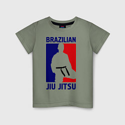 Футболка хлопковая детская Brazilian Jiu jitsu, цвет: авокадо