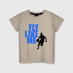 Футболка хлопковая детская Fly like me, цвет: миндальный