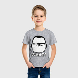 Футболка хлопковая детская What?, цвет: меланж — фото 2