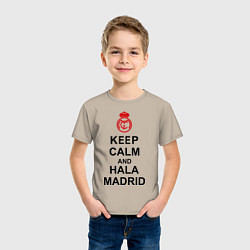 Футболка хлопковая детская Keep Calm & Hala Madrid, цвет: миндальный — фото 2