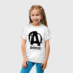 Футболка хлопковая детская Animal Logo, цвет: белый — фото 2