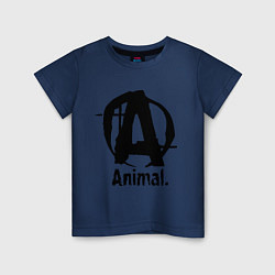 Футболка хлопковая детская Animal Logo, цвет: тёмно-синий