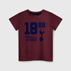 Футболка хлопковая детская FC Tottenham 1882, цвет: меланж-бордовый