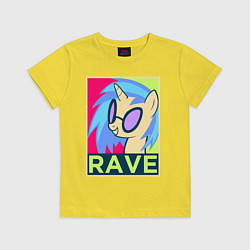 Футболка хлопковая детская DJ Pon-3 RAVE, цвет: желтый