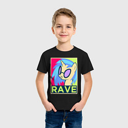 Футболка хлопковая детская DJ Pon-3 RAVE, цвет: черный — фото 2
